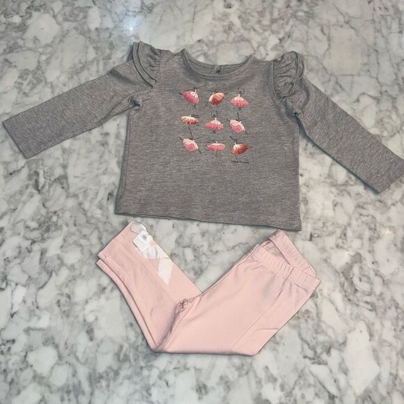 JANIE & JACK BALLET PINK OUTFIT 12/18M - Picture 1 of 8